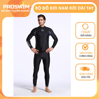 Bộ Đồ Bơi Nam Quần Áo Bơi Nam Dài Tay Chính Hãng SBART 713 Đen Tuyền