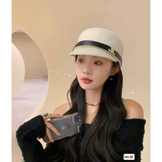mũ dạ lông cừu đai da ,hàng qc