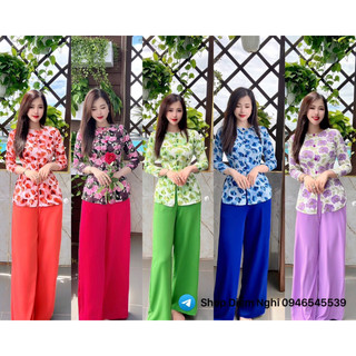 Bộ Bà Ba cổ tròn truyền thống♦️vải Lụa Xịn mềm mịn mặc siêu mát ạ♦️60_70 ký
