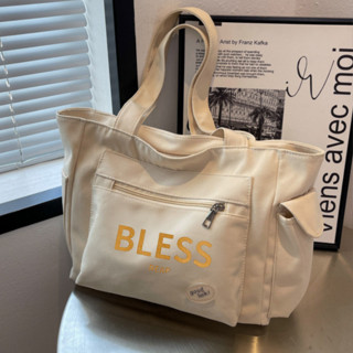 Túi đeo vai nữ túi tote có khóa kéo miệng vải canvas đi học đi chơi đựng đồ cá nhân thời trang hàn quốc TT05