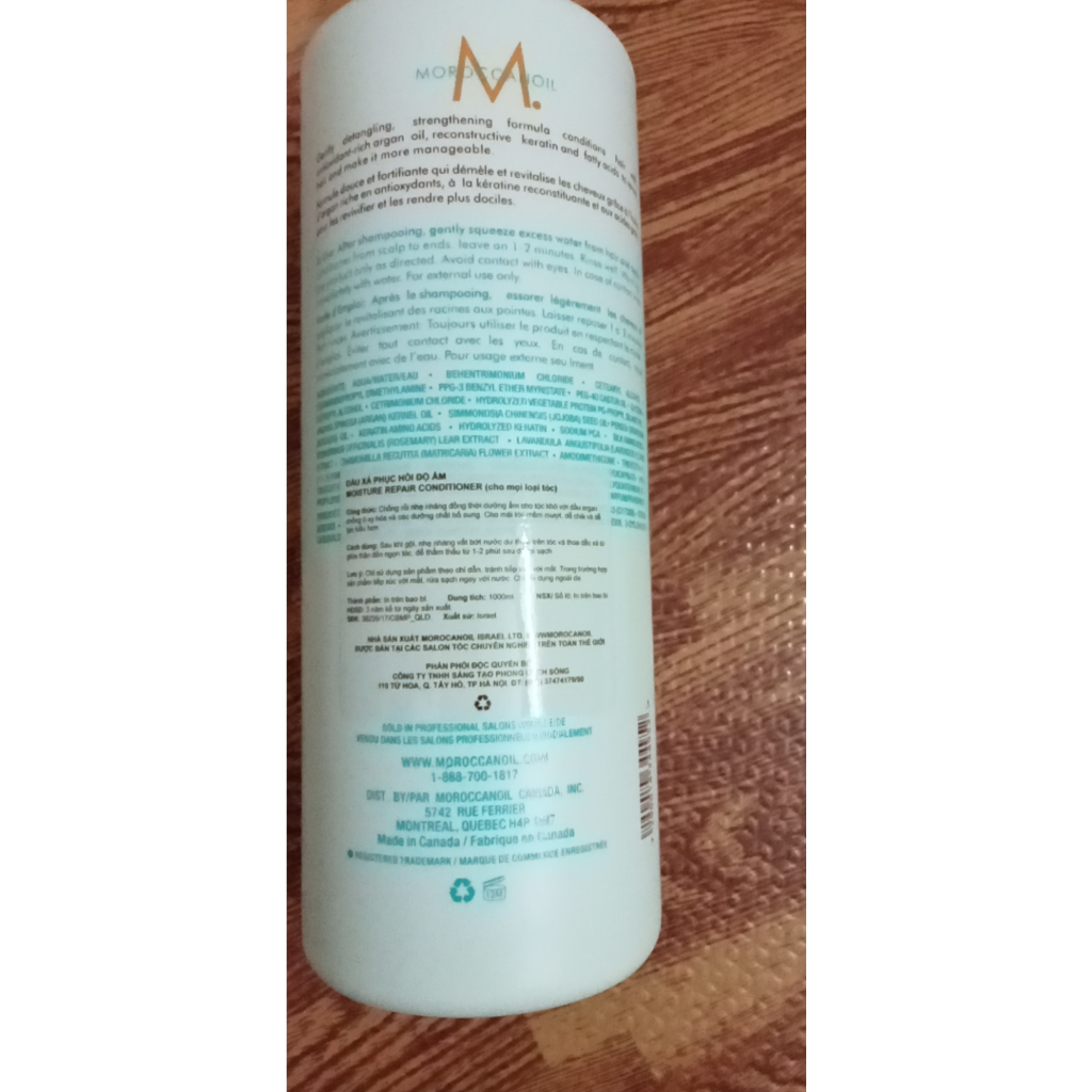 MOROCCANOIL - Cặp Dầu Gội Dầu Xả Dưỡng Ẩm Sâu Phục Hồi Tóc Hư Tổn MOROCCANOIL 1000ml