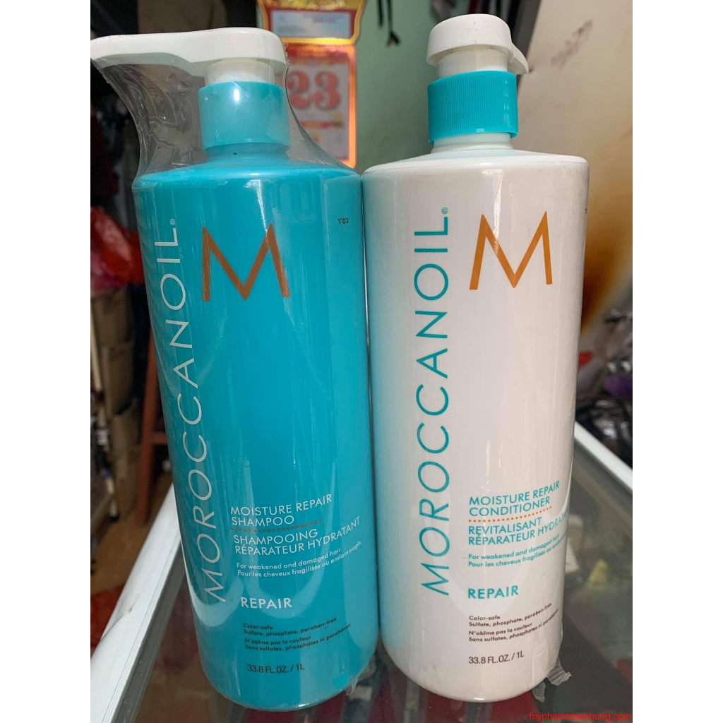 MOROCCANOIL - Cặp Dầu Gội Dầu Xả Dưỡng Ẩm Sâu Phục Hồi Tóc Hư Tổn MOROCCANOIL 1000ml