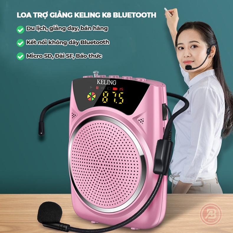 Loa trợ giảng máy trợ giảng chính hãng Kaw-Keling K8 Công Suất lớn 35W Bluetooth 5.0