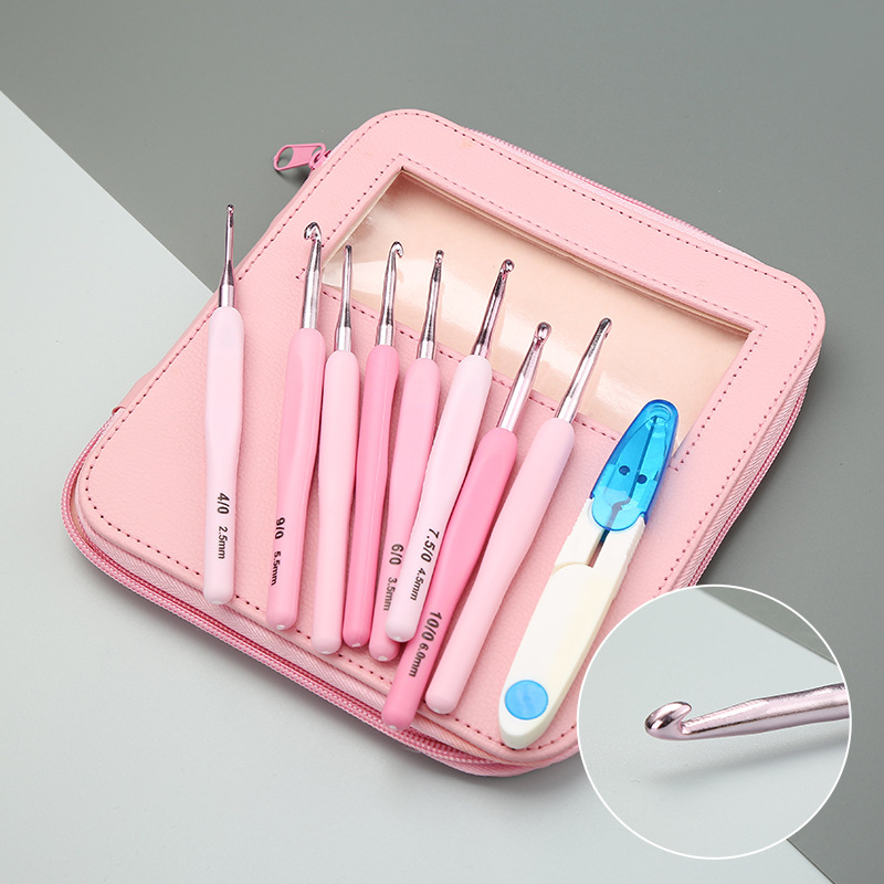 BỘ KIM MÓC HỒNG VÀ KÉO BẤM