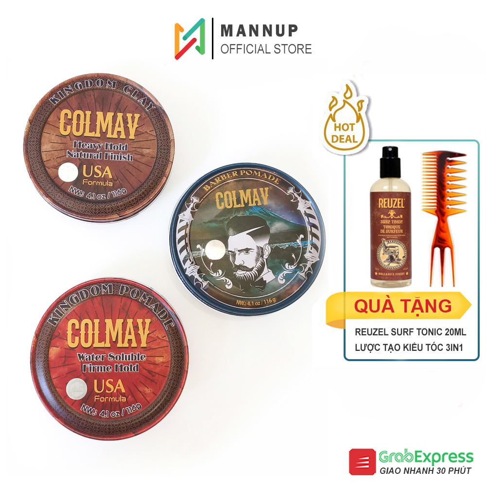 Sáp Vuốt Tóc Colmav Barber Pomade, Kingdom Clay, Kingdom Pomade 56g/116g - Chính Hãng 100%