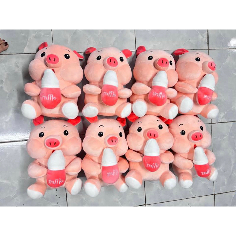 Gấu Bông Heo ôm bình sữa size 30cm Dễ thương