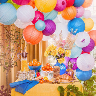 Đèn lồng giấy lụa tròn 40cm/30cm/25cm/20cm