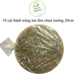 10 cái Bánh đa mè đen nước cốt dừa chưa nướng dài 20cm (bịch 10 cái)