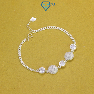 Lắc tay nữ bạc TNJ đính đá lấp lánh hình trái châu xinh xắn LTN0377 - Trang Sức TNJ