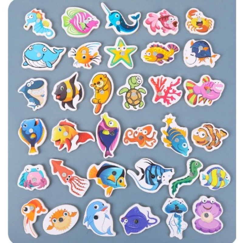 Bộ đồ chơi câu cá nam châm bằng gỗ cho bé- 32 con