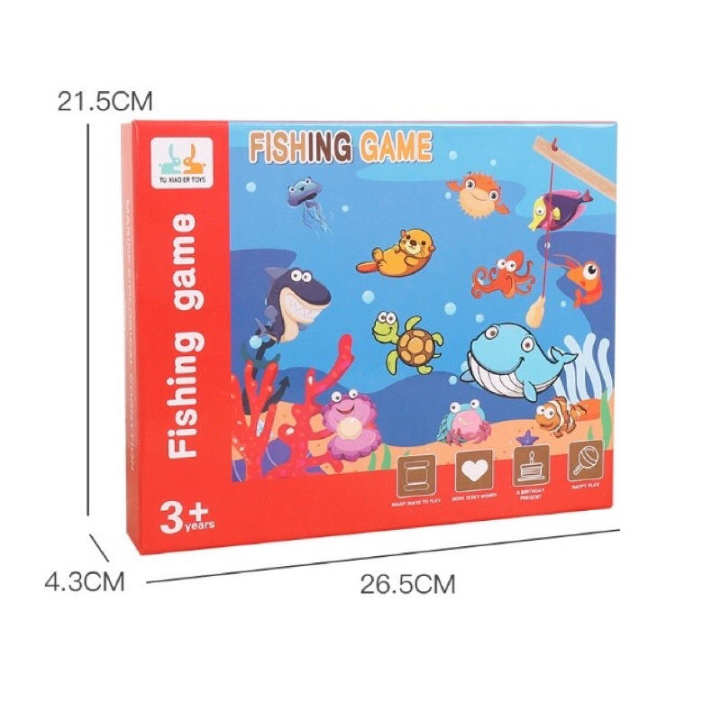 Bộ đồ chơi câu cá nam châm bằng gỗ cho bé- 32 con