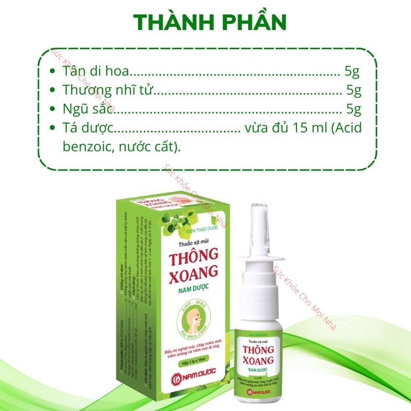 Xịt mũi Thông Xoang Nam Dược