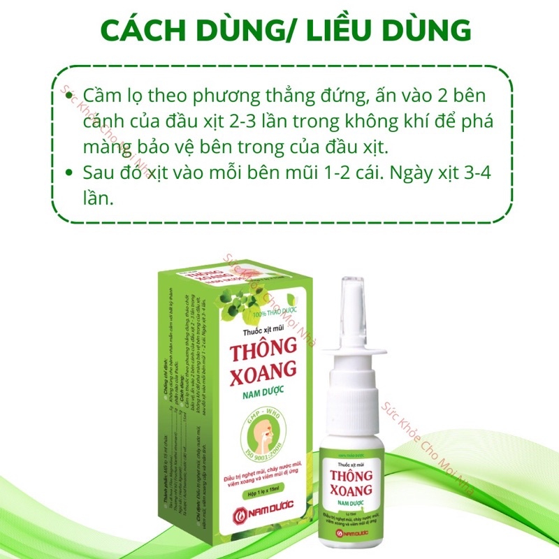 Xịt mũi Thông Xoang Nam Dược