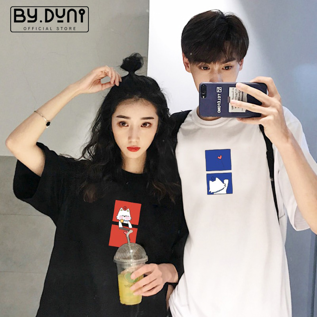 Áo thun cặp đôi nam nữ form rộng Local Brand tay lỡ unisex, áo cặp bạn thân vải cotton By.Duni mẫu ROMEO JULIET FULL BOX