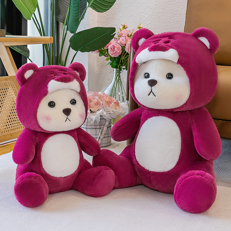 Gấu Bông Lena Cosplay Gấu Dâu Tây Lotso Đội Mũ Lena Khủng Long Lena Gấu Trúc Quà Tặng Cao Cấp - Babi mama - G121