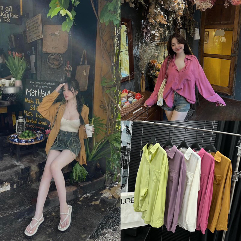 Áo Sơ Mi Thô Lụa Trơn QC