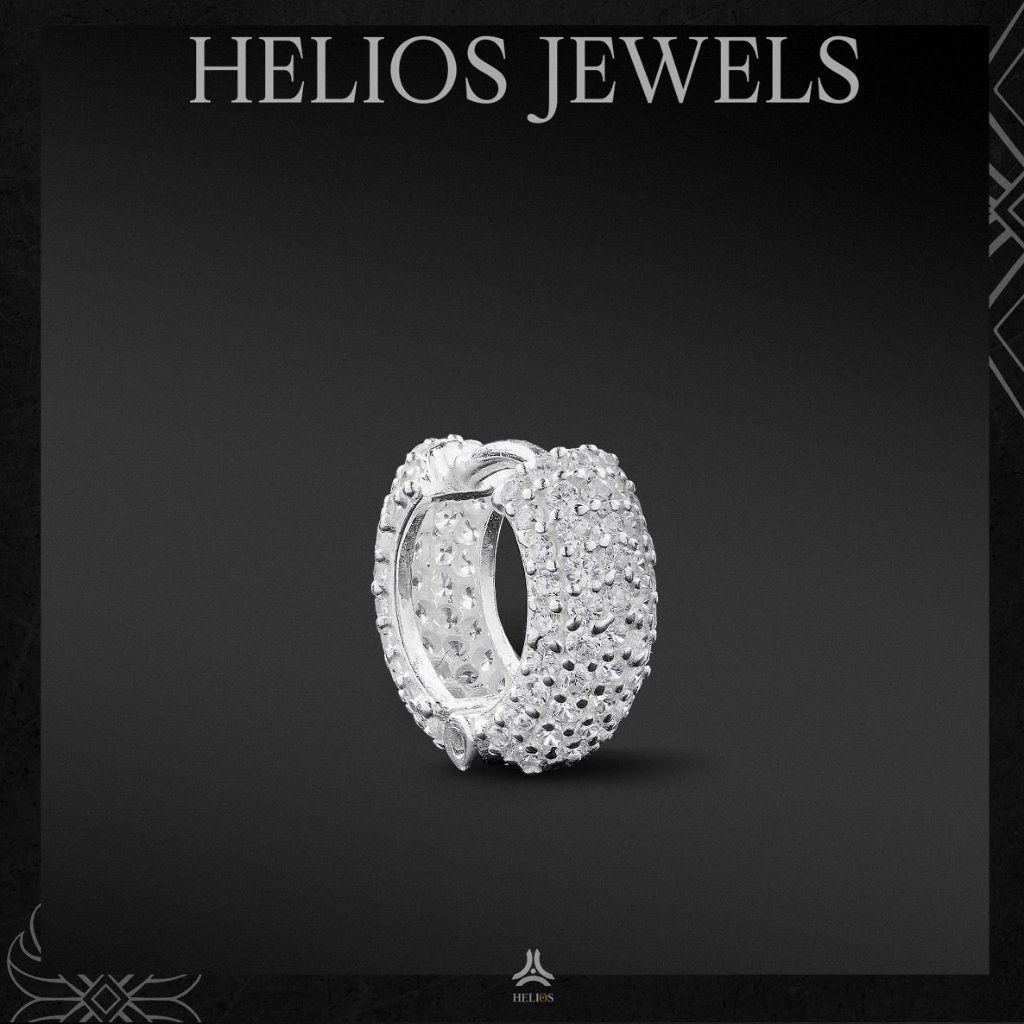 Khuyên tai bạc nam, nữ HeliSilver Love of Heart S925 KTB197