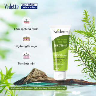 Sữa Rửa Mặt Tràm Trà 100ml Tea Tree Oil VEDETTE - SÁNG DA VÀ NGỪA MỤN