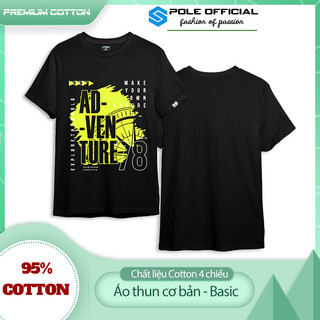 Áo thun POLE cổ tròn tay ngắn adventure nam và nữ form cơ bản cotton - PM01