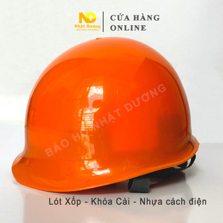 Mũ bảo hộ lao động kiểu nhật lót xốp N01 nhựa ABS cao cấp, Nón bảo hộ lao động Nhật Dương màu cam