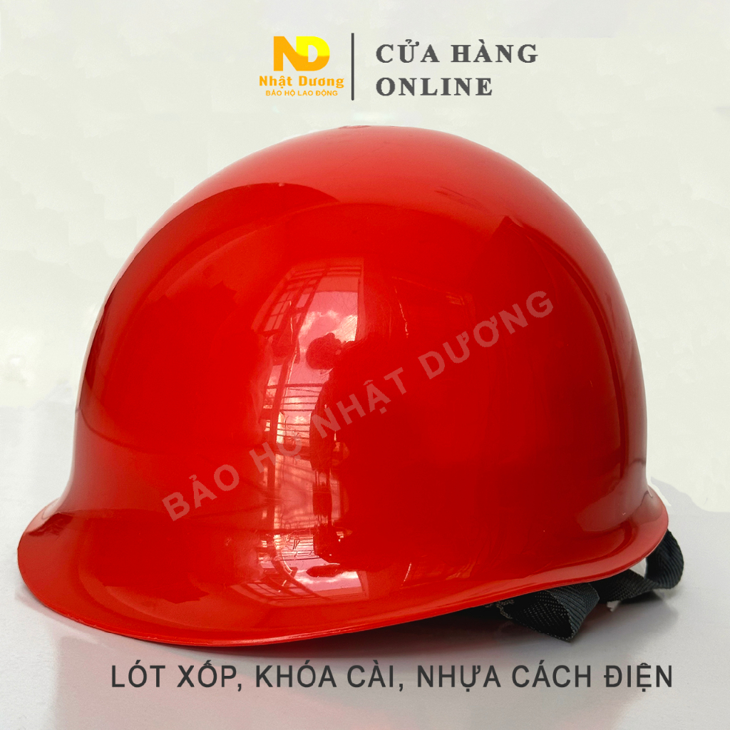 Mũ bảo hộ lao động kiểu nhật màu đỏ N01, Nón bảo hộ lao động có lót xốp Nhật Dương