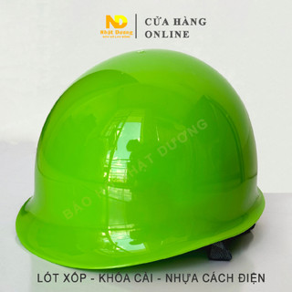 Mũ bảo hộ lao động kiểu nhật xanh chuối N01, Nón bảo hộ lao động có xốp Nhật Dương
