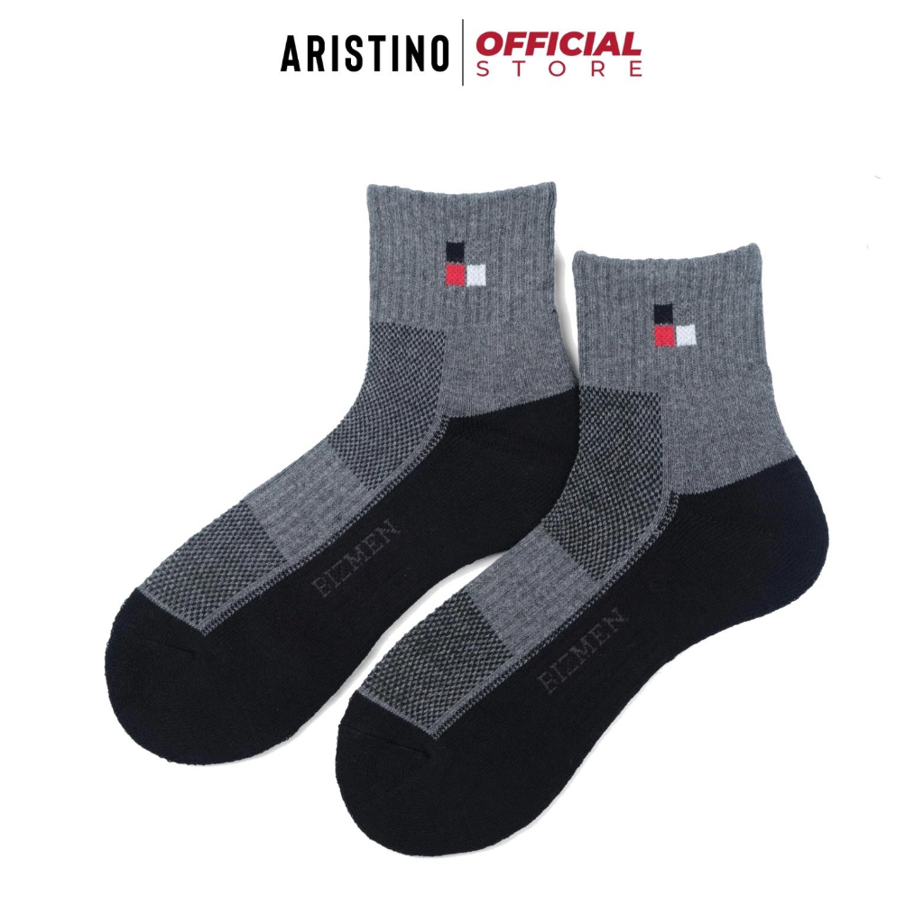 Tất nam ARISTINO Bizmen CST01/03 dày dặn gót phối màu khử mùi kháng khuẩn thấm hút mồ hôi tốt