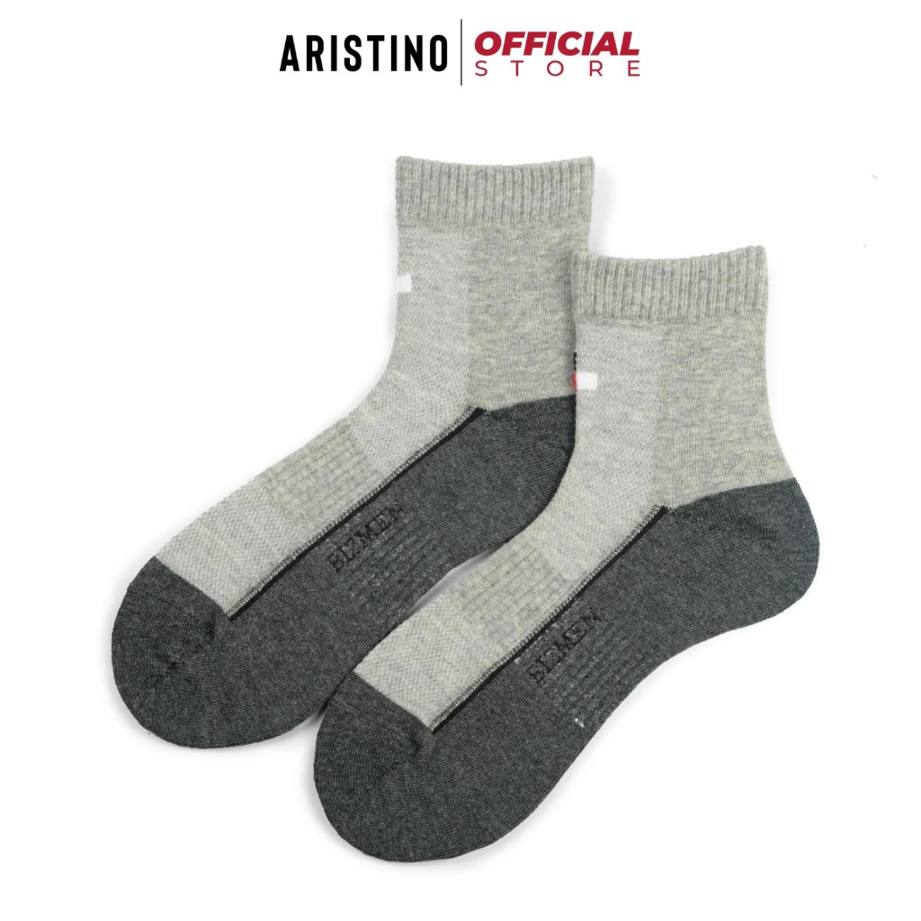 Tất nam ARISTINO Bizmen CST01/03 dày dặn gót phối màu khử mùi kháng khuẩn thấm hút mồ hôi tốt
