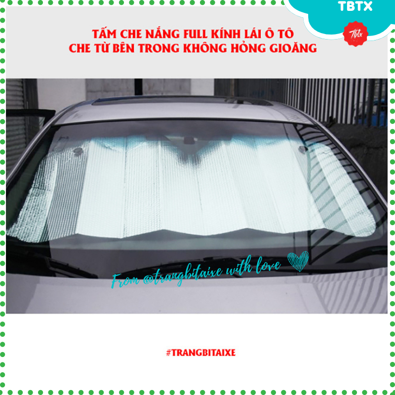 Tấm che nắng kính lái ô tô 140cmx70cm màu đỏ che full kính trước miếng che nắng 3 lớp xe hơi từ phía bên trong - TAMKLDO