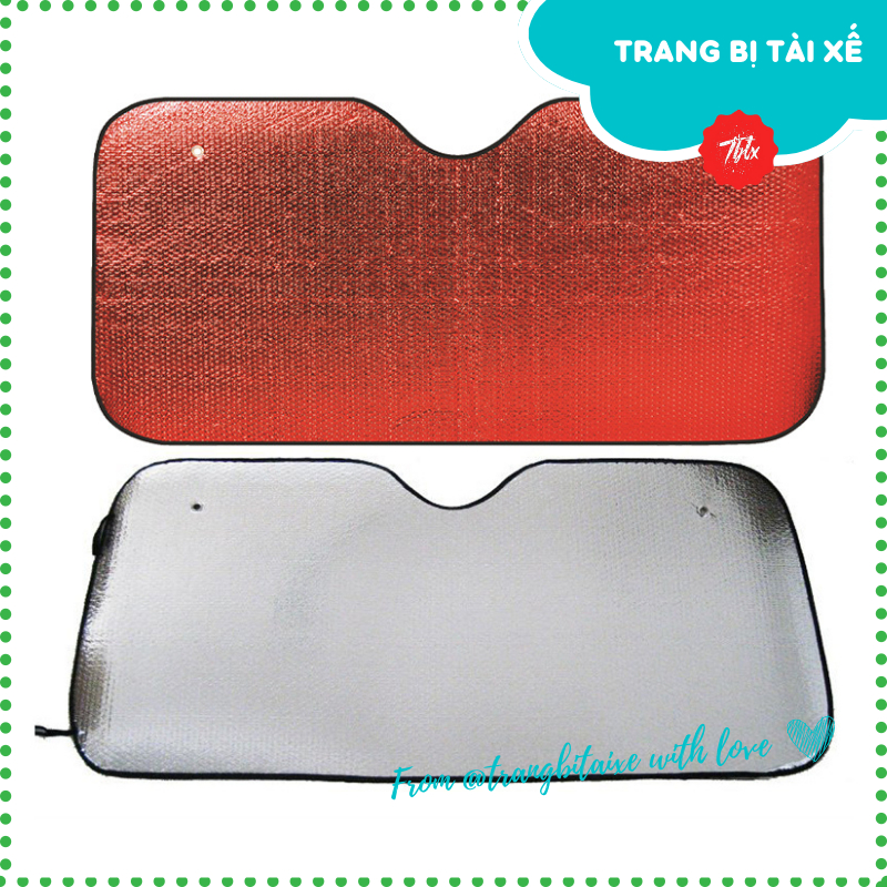 Tấm che nắng kính lái ô tô 140cmx70cm màu đỏ che full kính trước miếng che nắng 3 lớp xe hơi từ phía bên trong - TAMKLDO