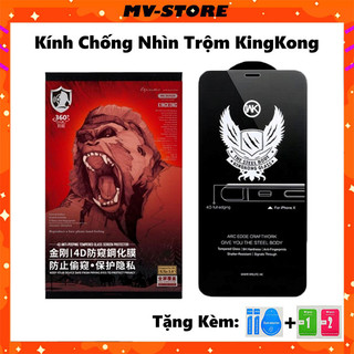 Kính cường lực KingKong chống nhìn trộm full màn cho 15 14 13 11 Pro MAX 14 Plus 12 Pro mini x xs xr MVStore