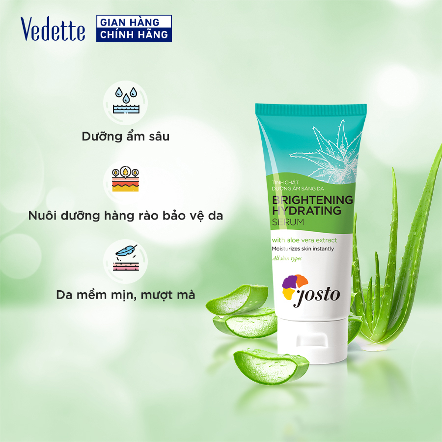 Tinh chất dưỡng ẩm sáng da JOSTO Nha Đam & BK 50ml *GIỮ ẨM VÀ LÀM MỊN DA*