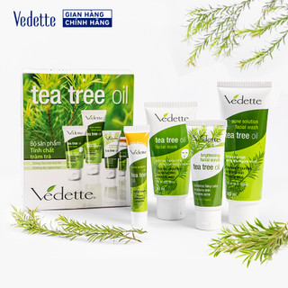 Bộ 04 sản phẩm dưỡng da, ngừa mụn tinh chất tràm trà *TEA TREE OIL* VEDETTE