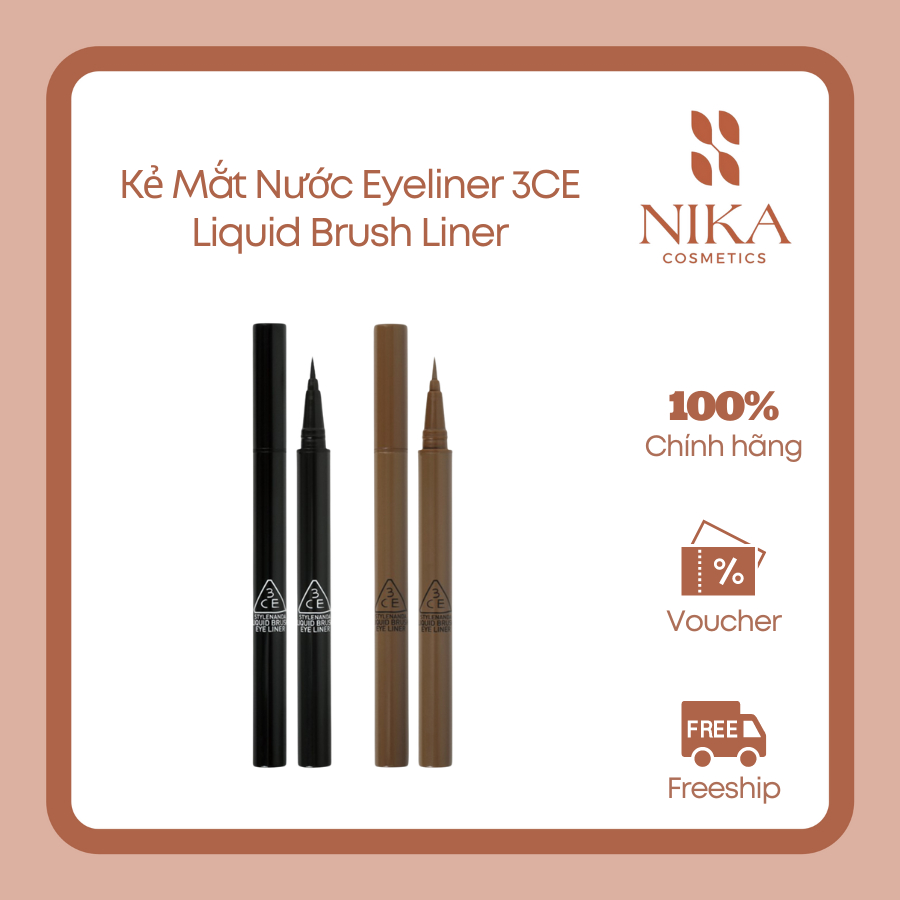 Kẻ Mắt Nước Eyeliner 3.C.E Liquid Brush Liner [Nika Cosmetics]