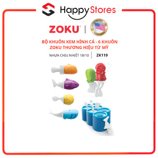 Bộ khuôn kem hình cá - 6 khuôn- ZOKU thương hiệu Mỹ