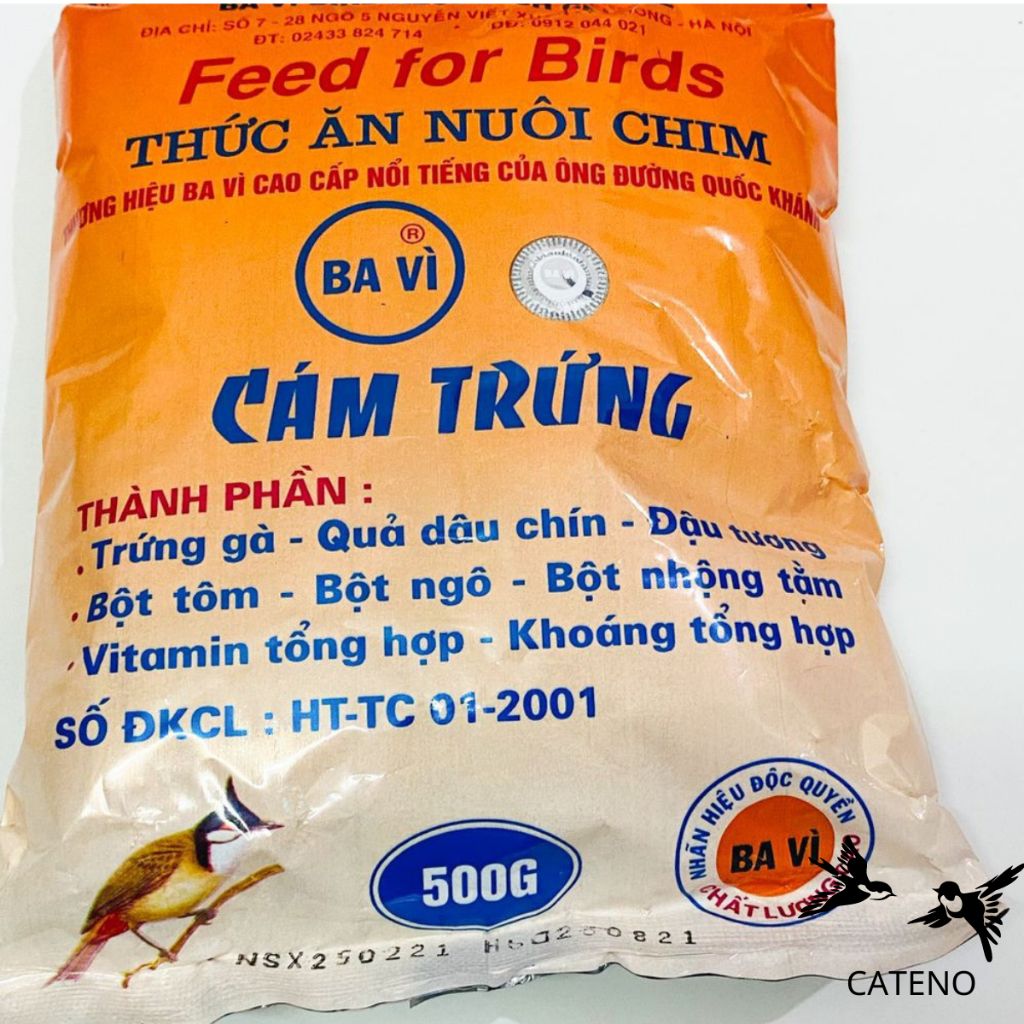 Cám trứng Ba Vì cao cấp giá rẻ 500g dùng chung cho các loại chim - Cám chim Ba Vì dinh dưỡng cho chim - Mồi câu cá
