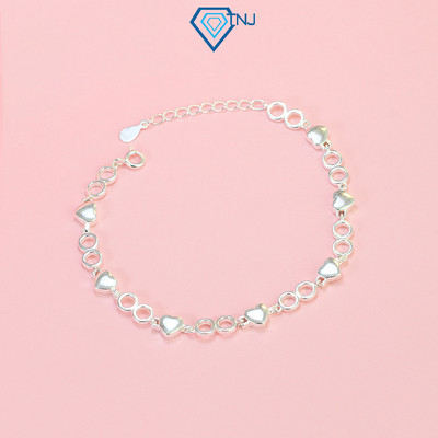 Lắc tay nữ bạc 925 hình trái tim vô cực đơn giản LTN0383 - Trang Sức TNJ