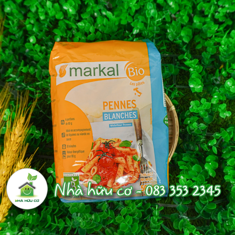 Mì nui ỐNG TRẮNG hữu cơ Markal 500g/100g - Date: 7/2024 - Nhà hữu cơ