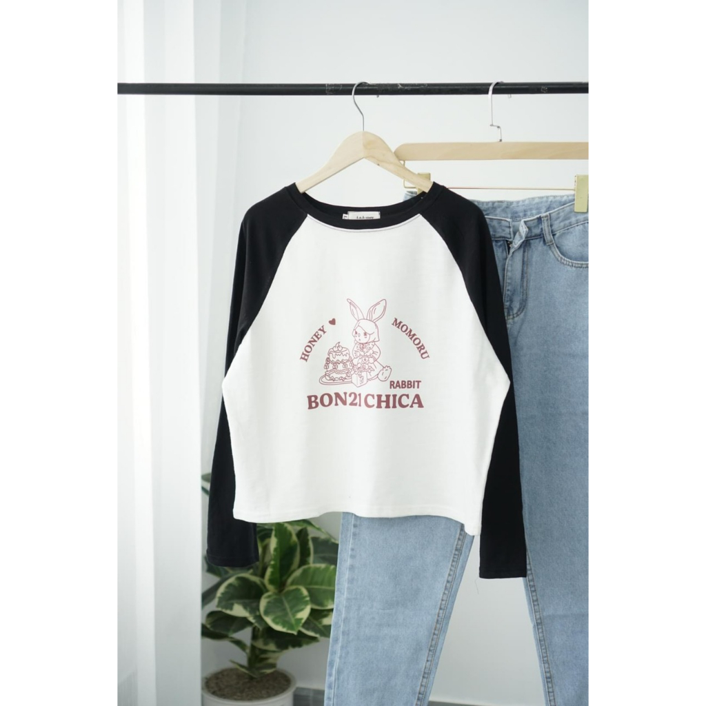 Áo thun nữ dài tay in hình ALICE, áo thun nữ cổ tròn dáng lửng - Chất xượt mềm mát