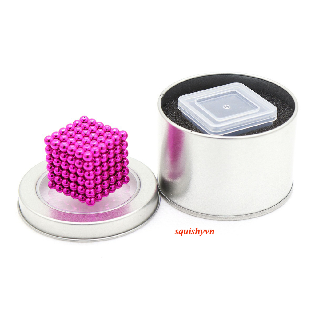 Bộ Bi Nam Cham Xếp Hình BuckyBalls Rainbow 5mm 6 màu 216 viên Hộp Nhôm