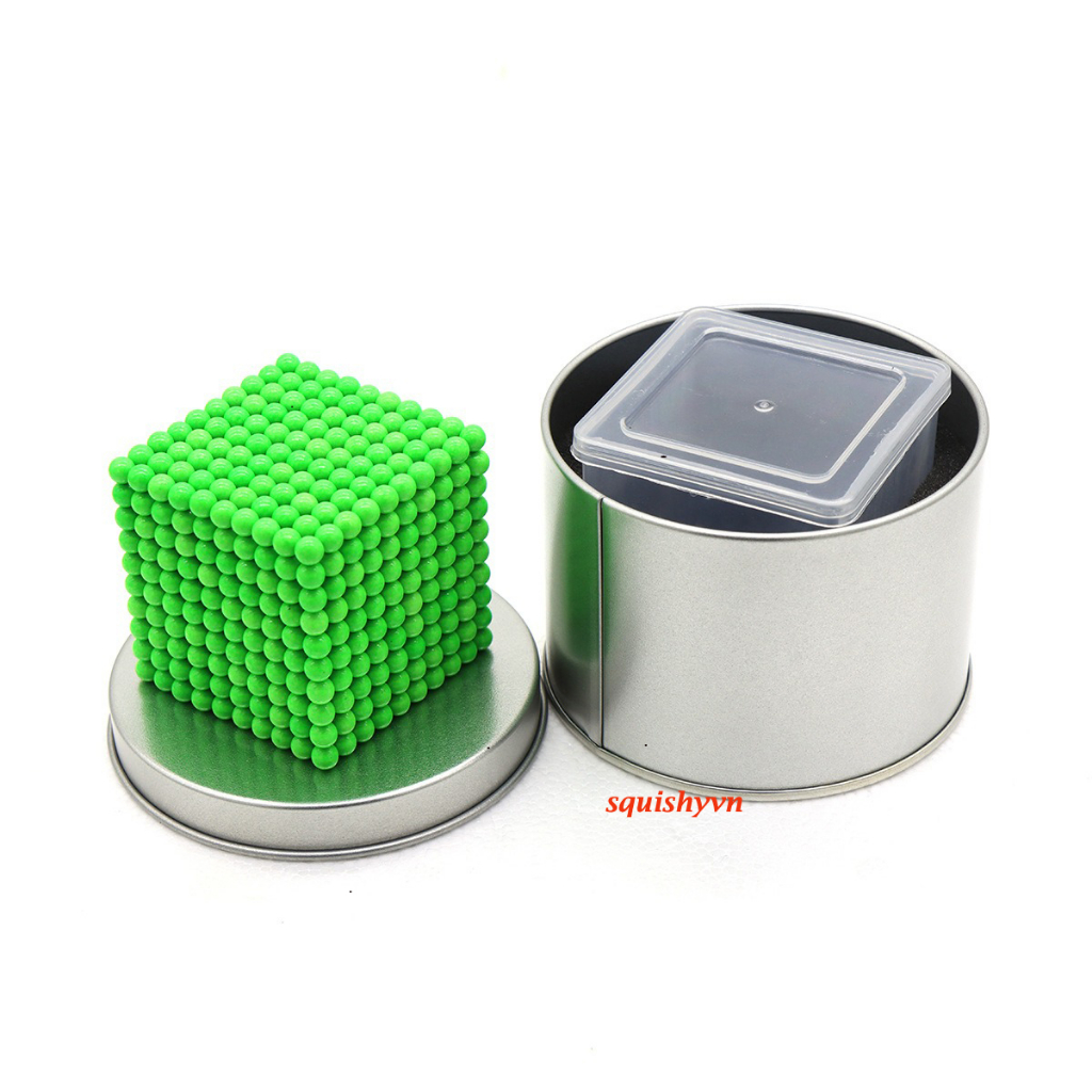 Bộ Bi Nam Cham Xếp Hình BuckyBalls Rainbow 5mm 6 màu 216 viên Hộp Nhôm