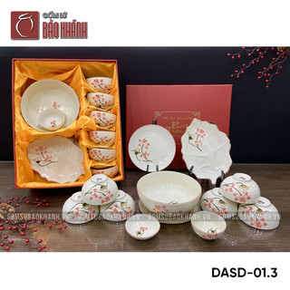 Hộp xi đỏ đựng bộ bát đĩa