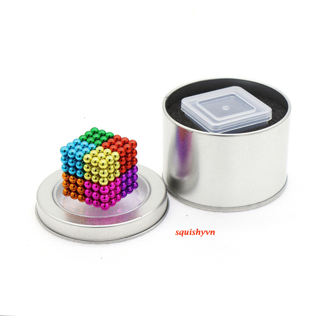 Bộ Bi Xếp Hình BuckyBalls Rainbow 8 màu 216 viên Hộp Nhôm