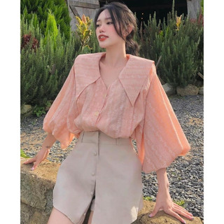 Áo kiểu Tay Bồng dáng babydoll che khuyết điểm bắp tay to siêu xinh