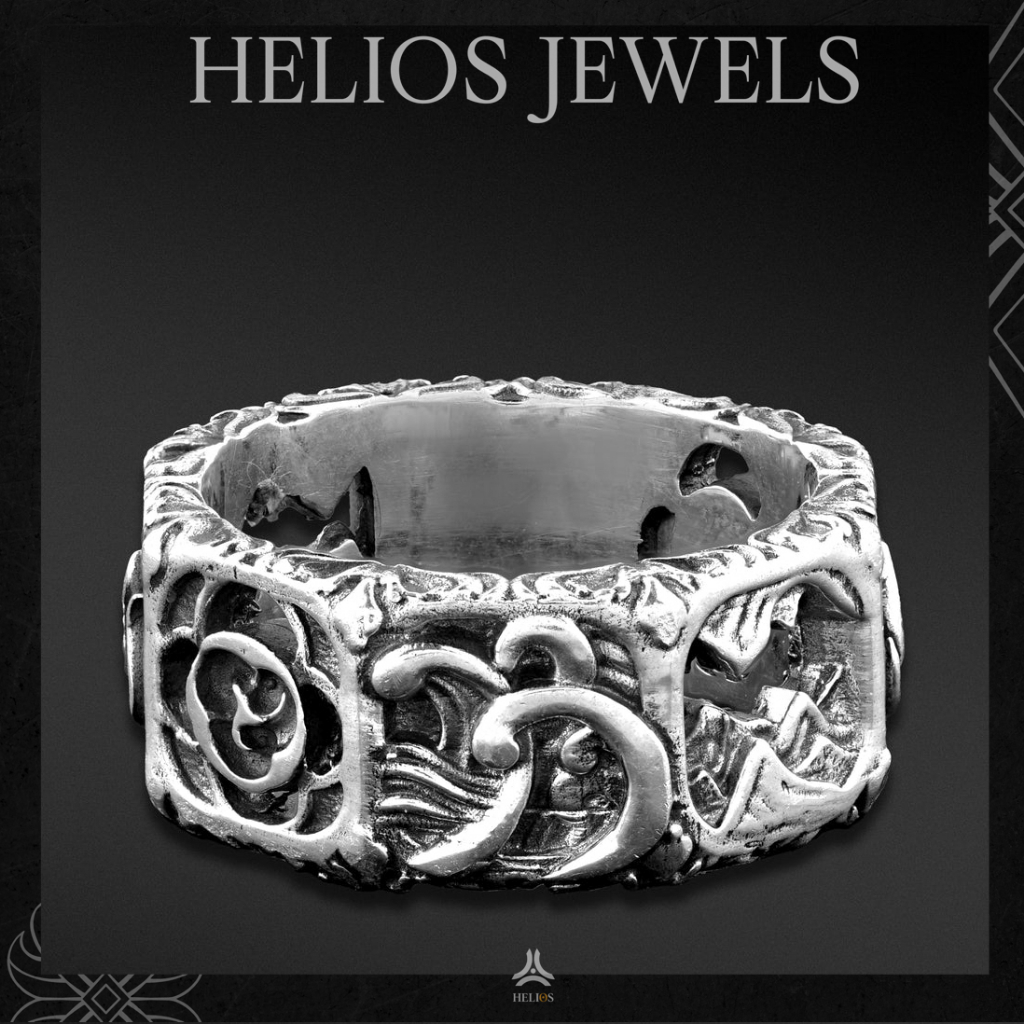Nhẫn bạc nam, nữ HeliSilver A E F W Helios Original S925