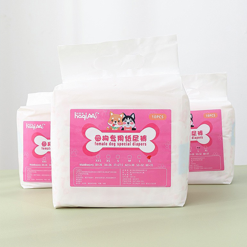Bỉm cho thú cưng Haqi siêu mỏng nhẹ và thấm hút bịch 10 miếng