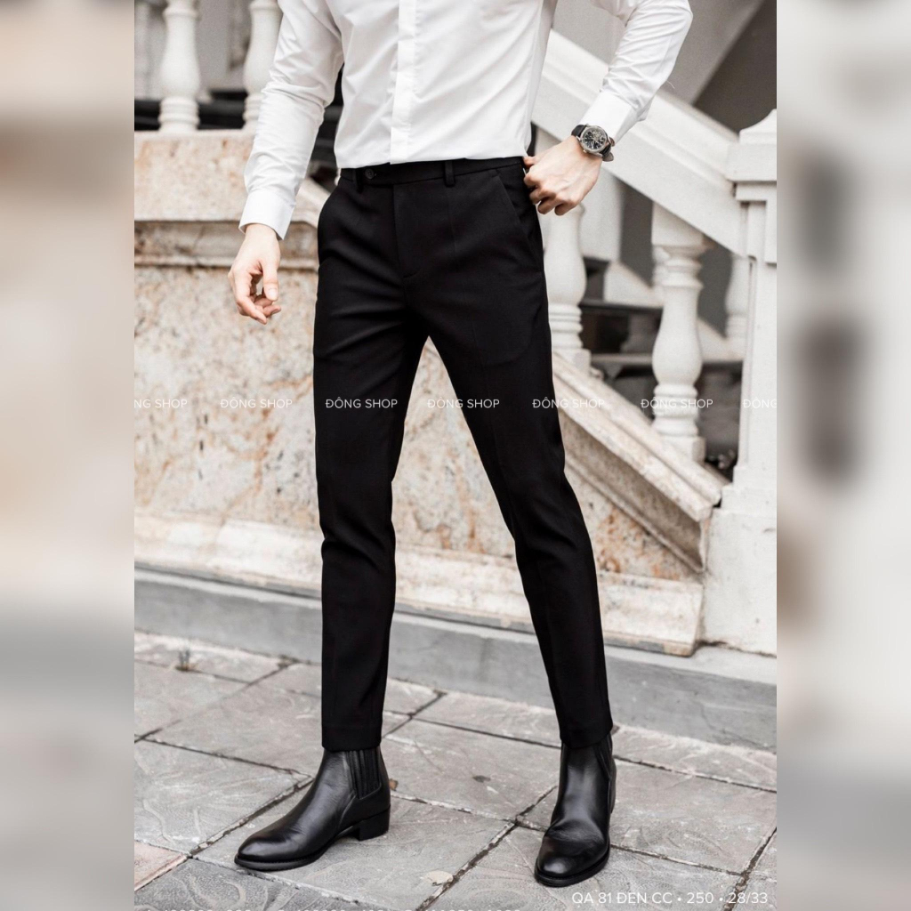 Quần Âu Trơn Vải Chéo 81 Cao Cấp Fomr Dáng Slimfit , Vải Dày Dặn , Co Dãn