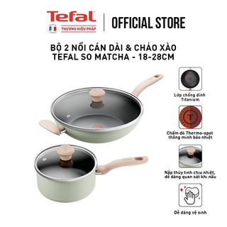 Bộ 2 nồi cán dài & chảo xào chống dính đáy từ Tefal So Matcha - 18-28cm