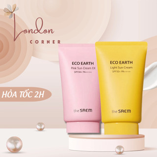 Kem chống nắng giúp da sáng hồng tự nhiên The Saem Eco Earth Power Pink Sun Cream SPF50+/PA++++ 50ml