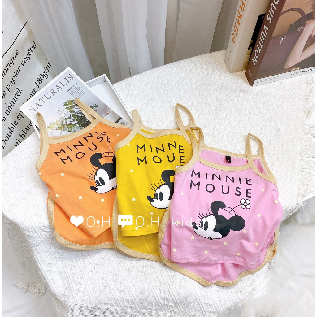 Bộ dây in hình chuột mickey dễ thương cho bé gái